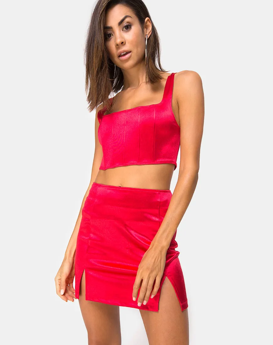 Zaid Mini Skirt in Red